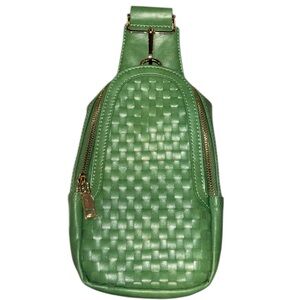Waverly Woven Sling Bag Emerald green